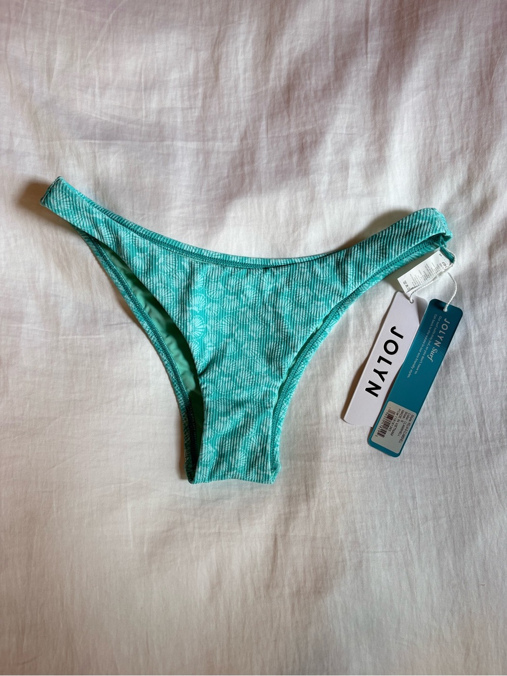 Jolyn Clothing Teal Ribbed Bikini Bottom